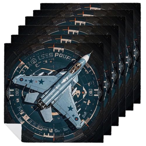 Stoffservietten, weich, saugfähig, Tischservietten, Set mit 6 Stück, langlebig, Motiv: Luftwaffe, Kämpfer, Jet, wiederverwendbar, waschbar, Küchen-Tischsets für Partys, Restaurant, Mittagessen Stoffservietten, weich, saugfähig, Tischservietten, Set mit 6 Stück, langlebig, Motiv: Luftwaffe, Kämpfer, Jet, wiederverwendbar, waschbar, Küchen-Tischsets für Partys, Restaurant, Mittagessen von RKJVB