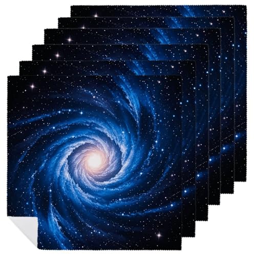 Stoffservietten, weich, saugfähig, Tischservietten, Set mit 6 Stück, langlebig, Motiv: blaue Galaxie, wiederverwendbar, waschbar, Küchen-Tischsets für Partys, Restaurant, Mittagessen, Hochzeit, Hotel Stoffservietten, weich, saugfähig, Tischservietten, Set mit 6 Stück, langlebig, Motiv: blaue Galaxie, wiederverwendbar, waschbar, Küchen-Tischsets für Partys, Restaurant, Mittagessen, Hochzeit, Hotel von RKJVB