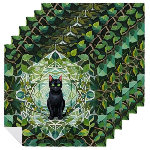 Stoffservietten, weich, saugfähig, Tischservietten, Set mit 6 Stück, langlebig, Motiv: schwarze Katze, wiederverwendbar, waschbar, Küchen-Tischsets für Partys, Restaurant, Mittagessen, Hochzeit, Hotel Stoffservietten, weich, saugfähig, Tischservietten, Set mit 6 Stück, langlebig, Motiv: schwarze Katze, wiederverwendbar, waschbar, Küchen-Tischsets für Partys, Restaurant, Mittagessen, Hochzeit, Hotel von RKJVB
