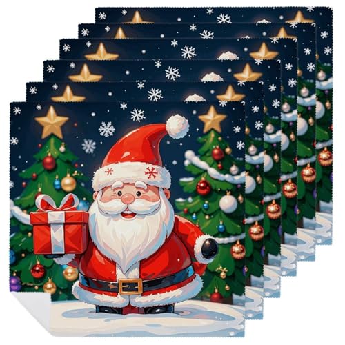 Stoffservietten, weich, saugfähig, Tischservietten, Set mit 6 Stück, langlebig, Weihnachtsmann, wiederverwendbar, waschbar, für Partys, Restaurant, Mittagessen, Hochzeit, Hotel Stoffservietten, weich, saugfähig, Tischservietten, Set mit 6 Stück, langlebig, Weihnachtsmann, wiederverwendbar, waschbar, für Partys, Restaurant, Mittagessen, Hochzeit, Hotel von RKJVB