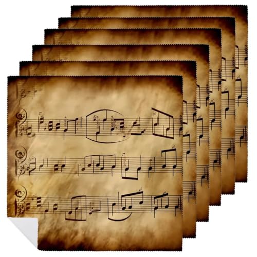 Stoffservietten, weich, saugfähig, Tischservietten, Set mit 6 Stück, langlebige Dinnerservietten, Vintage-Musiknoten, Kunst, wiederverwendbar, waschbar, Küchen-Tischsets für Partys, Restaurant Stoffservietten, weich, saugfähig, Tischservietten, Set mit 6 Stück, langlebige Dinnerservietten, Vintage-Musiknoten, Kunst, wiederverwendbar, waschbar, Küchen-Tischsets für Partys, Restaurant von RKJVB