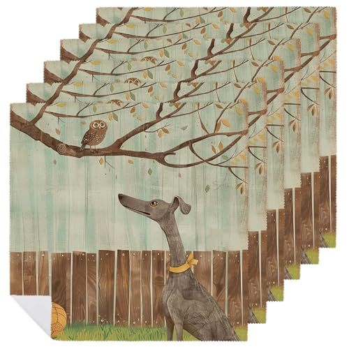 Stoffservietten, weich, saugfähig, Tischservietten, Set mit 6 Stück, langlebige Dinnerservietten, Windhund im Garten, wiederverwendbar, waschbar, Küchen-Tischsets für Partys, Restaurant, Mittagessen Stoffservietten, weich, saugfähig, Tischservietten, Set mit 6 Stück, langlebige Dinnerservietten, Windhund im Garten, wiederverwendbar, waschbar, Küchen-Tischsets für Partys, Restaurant, Mittagessen von RKJVB