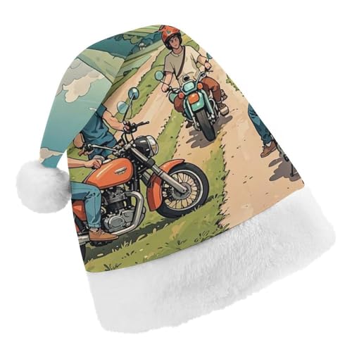 Weihnachtsmütze für Damen und Herren, Motiv: Freund beim Motorradfahren, Weihnachtsmannmütze, Weihnachtsstrumpf, Totenkopfmütze, Größe S Weihnachtsmütze für Damen und Herren, Motiv: Freund beim Motorradfahren, Weihnachtsmannmütze, Weihnachtsstrumpf, Totenkopfmütze, Größe S von RKJVB
