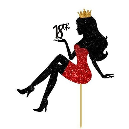 KMYTR Tortenaufsatz zum 18. Geburtstag, mit vormontiertem Bambusspieß, rosa Glitzerpapierdekoration, sofortige Verwendung, Kuchendekoration für Frauen, Männer, Mädchen, Jungen, Feiern KMYTR Tortenaufsatz zum 18. Geburtstag, mit vormontiertem Bambusspieß, rosa Glitzerpapierdekoration, sofortige Verwendung, Kuchendekoration für Frauen, Männer, Mädchen, Jungen, Feiern von RKMYTR