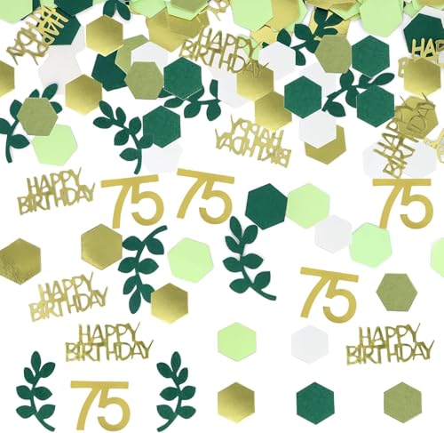 Konfetti zum 75. Geburtstag, Grün und Gold, 100 Stück, Tischdekoration, 15 g, Party-Konfetti für Männer und Frauen, RKMYTR 75. Geburtstag, Partyzubehör, Partyzubehör Konfetti zum 75. Geburtstag, Grün und Gold, 100 Stück, Tischdekoration, 15 g, Party-Konfetti für Männer und Frauen, RKMYTR 75. Geburtstag, Partyzubehör, Partyzubehör von RKMYTR