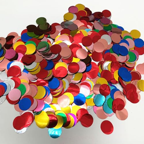 RKMYTR 50 g (ca. 6.000 Stück) Tischkonfetti, für Tischdekoration, 50 g, mehrfarbiges, metallisches, glänzendes, rundes Konfetti-Tischkonfetti für Geburtstagsparty, Hochzeit, Babyparty, Dekoration von RKMYTR