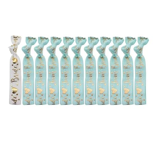 RKMYTR Armband-Set für Junggesellinnenabschied, 1 weißes Brautarmband + 10 blaue Team-Braut-Armbänder (32,8 x 16,8 cm) für Brautpartys, Junggesellinnenabschiede und Junggesellinnenabschiede von RKMYTR