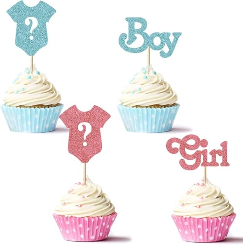 RKMYTR Cupcake-Aufsätze für Jungen oder Mädchen, glitzernde Cupcake-Picks, Kindergeburtstagsparty-Dekorationen, Babypartys, Party-Dekoration, 24 Stück RKMYTR Cupcake-Aufsätze für Jungen oder Mädchen, glitzernde Cupcake-Picks, Kindergeburtstagsparty-Dekorationen, Babypartys, Party-Dekoration, 24 Stück von RKMYTR