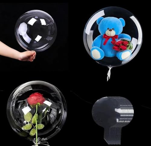 RKMYTR Große Bobo-Luftballons, 76,2 cm, vorgedehnte, transparente Luftballons mit extra breiter Öffnung zum Füllen, nachfüllbar für Geburtstags-, Hochzeits-, Show- und Verlobungsdekorationen, 10 Stück RKMYTR Große Bobo-Luftballons, 76,2 cm, vorgedehnte, transparente Luftballons mit extra breiter Öffnung zum Füllen, nachfüllbar für Geburtstags-, Hochzeits-, Show- und Verlobungsdekorationen, 10 Stück von RKMYTR