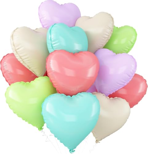 RKMYTR Pastellfarbene, bunte Herzballons, 12 Stück pastellfarbene Regenbogen-Luftballons, 45,7 cm, rosa, blau, grün, Ballon für Babyparty, Geburtstag, Jahrestag, Hochzeit, Party-Dekorationen RKMYTR Pastellfarbene, bunte Herzballons, 12 Stück pastellfarbene Regenbogen-Luftballons, 45,7 cm, rosa, blau, grün, Ballon für Babyparty, Geburtstag, Jahrestag, Hochzeit, Party-Dekorationen von RKMYTR