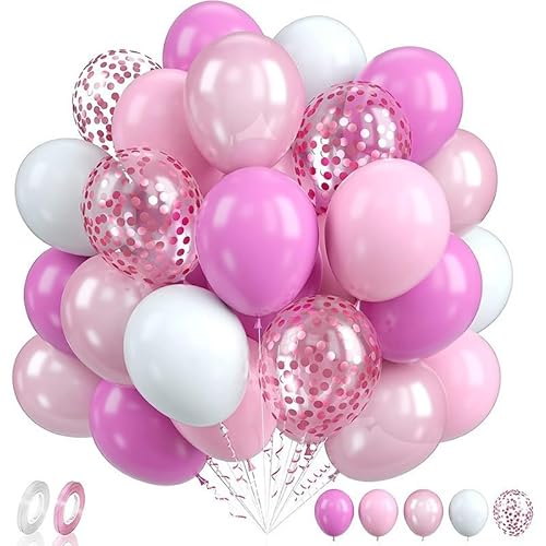 RKMYTR Rosa Luftballons, 60 Stück 30,5 cm Metallic Rosa & Weiß Latexballons für Geburtstag Hochzeit Geschlecht Enthüllung Prinzessin Party Brautdusche Babyparty Dekoration, Helium Sicher Barbie Stil RKMYTR Rosa Luftballons, 60 Stück 30,5 cm Metallic Rosa & Weiß Latexballons für Geburtstag Hochzeit Geschlecht Enthüllung Prinzessin Party Brautdusche Babyparty Dekoration, Helium Sicher Barbie Stil von RKMYTR