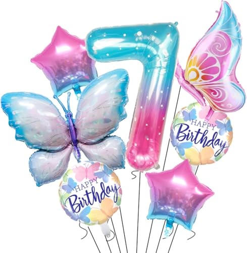 RKMYTR Schmetterling 5 Geburtstag Dekorationen für Mädchen, 40 Zoll Sternenhimmel Nummer 5 Luftballons Set, Schmetterling Geburtstag Party Dekorationen, Schmetterling Luftballons Folie, Baby Shower RKMYTR Schmetterling 5 Geburtstag Dekorationen für Mädchen, 40 Zoll Sternenhimmel Nummer 5 Luftballons Set, Schmetterling Geburtstag Party Dekorationen, Schmetterling Luftballons Folie, Baby Shower von RKMYTR