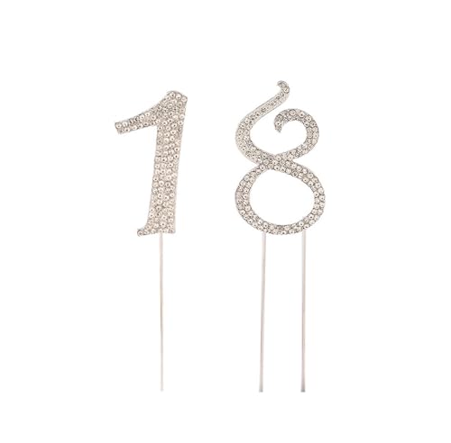 RKMYTR Tortenaufsatz zum 18. Geburtstag, 9 x 9 cm, Papierdekoration für Happy 18th Feiern, ideal für Männer, Frauen, Jungen und Mädchen (leichtes wiederverwendbares Partyzubehör) von RKMYTR