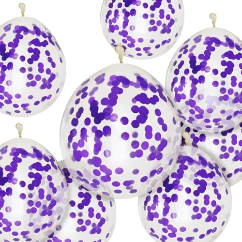 RKMYTR Violette Konfetti-Luftballons, 30,5 cm, stark, dick, glitzernd, Party-Luftballons für Geburtstage, Hochzeiten, Abschlussbälle, Babypartys und Kinderveranstaltungen, Zubehör (violettes Konfetti) RKMYTR Violette Konfetti-Luftballons, 30,5 cm, stark, dick, glitzernd, Party-Luftballons für Geburtstage, Hochzeiten, Abschlussbälle, Babypartys und Kinderveranstaltungen, Zubehör (violettes Konfetti) von RKMYTR