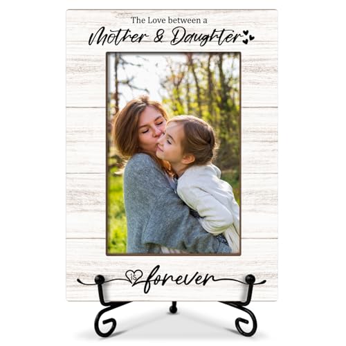 Bilderrahmen für Mütter, "The Love Between a Mother and Daughter Is Forever", Holz-Bilderrahmen mit Ständer, 10,2 x 15,2 cm Bilderrahmen für Tischdekoration, Heimbüro, Schlafzimmer Bilderrahmen für Mütter, "The Love Between a Mother and Daughter Is Forever", Holz-Bilderrahmen mit Ständer, 10,2 x 15,2 cm Bilderrahmen für Tischdekoration, Heimbüro, Schlafzimmer von RLCNOT