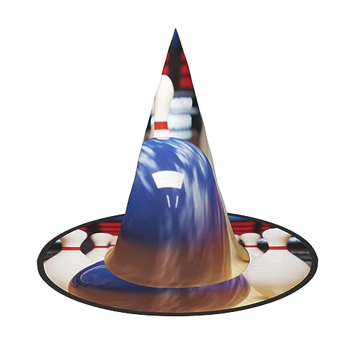 RLDOBOFE Bowling-Druck Halloween Hexenhut Cosplay Caps Halloween Dekoration Kostüm Zubehör für Halloween Party 1 von RLDOBOFE