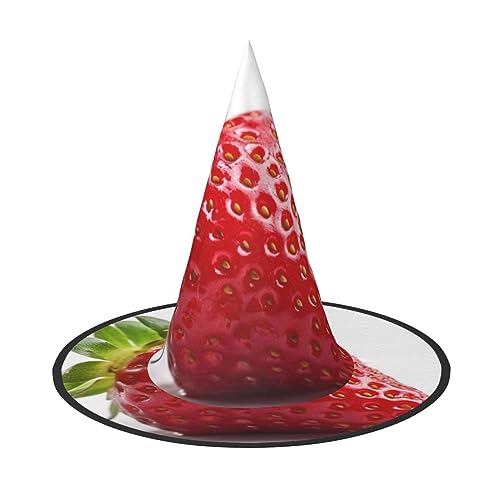 RLDOBOFE Halloween-Hexenhut mit Erdbeer-Druck, Cosplay, Halloween-Dekoration, Kostümzubehör für Halloween-Party 1 von RLDOBOFE