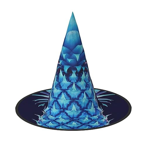 RLDOBOFE Halloween-Hexenhut mit blauem Ananas-Druck, Cosplay, Halloween-Dekoration, Kostümzubehör für Halloween-Party, 2 Stück von RLDOBOFE