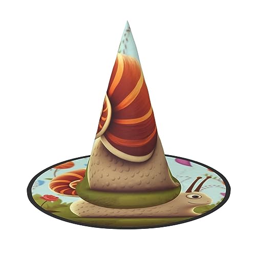 RLDOBOFE Halloween-Hexenhut mit süßem Schnecken-Druck, Cosplay, Halloween-Dekoration, Kostümzubehör für Halloween-Party, 3 Stück von RLDOBOFE