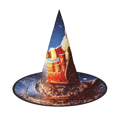 RLDOBOFE Hexenhut mit Weihnachtsmotiv, Halloween-Dekoration, Kostümzubehör für Halloween-Party, 3 Stück von RLDOBOFE