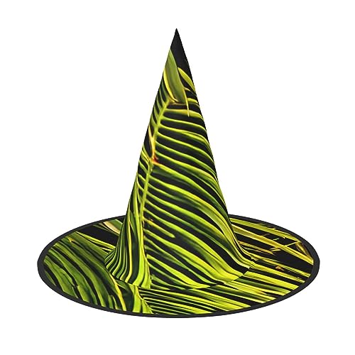 RLDOBOFE Hexenhut mit tropischen Palmenblättern, Halloween-Dekoration, Kostümzubehör für Halloween, Party, 3 Stück von RLDOBOFE