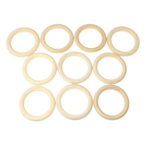 RLECS 10 Stück Naturholz-Bastelringe, unlackiert, rund, 7 cm RLECS 10 Stück Naturholz-Bastelringe, unlackiert, rund, 7 cm von RLECS