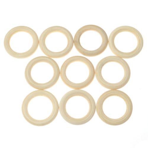RLECS 10 Stück natürliche Holz-Bastelringe, 4 cm, rund, unlackiert, DIY-Ringe und Schmuckanhänger RLECS 10 Stück natürliche Holz-Bastelringe, 4 cm, rund, unlackiert, DIY-Ringe und Schmuckanhänger von RLECS