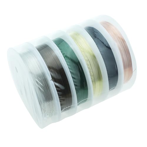 RLECS 6 Stück 0,4 mm Schmuck-Kupferdraht, handgefertigt, zusammenklappbar, Styling, Kupferdraht, bunt, DIY-Metallschmuck, Basteldraht, geeignet für die Herstellung von Ohrringen, Halsketten, Perlen RLECS 6 Stück 0,4 mm Schmuck-Kupferdraht, handgefertigt, zusammenklappbar, Styling, Kupferdraht, bunt, DIY-Metallschmuck, Basteldraht, geeignet für die Herstellung von Ohrringen, Halsketten, Perlen von RLECS