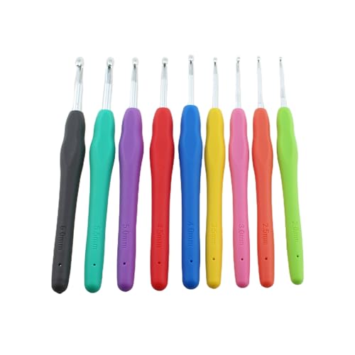 RLECS 9 Stück 2–6 mm bunte Edelstahl-Handstrick-Wollnadeln mit weichem Schaft, Häkelnadeln, DIY-Garn, Webwerkzeug, geeignet für Pullover, Handschuhe, Mützen, Schals RLECS 9 Stück 2–6 mm bunte Edelstahl-Handstrick-Wollnadeln mit weichem Schaft, Häkelnadeln, DIY-Garn, Webwerkzeug, geeignet für Pullover, Handschuhe, Mützen, Schals von RLECS