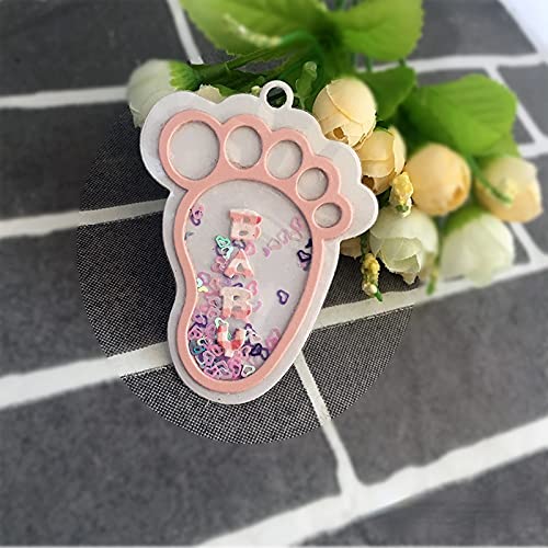 Baby Foot Niedliche Shaker Metall-Stanzformen Schablone für DIY Scrapbooking Stempel Fotoalbum dekorative Prägung DIY Papierkarten von RLJLIVES