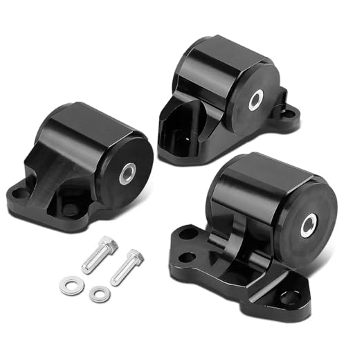 RLVYTA Getriebehalterung 2 Loch Bolzen Motor Swap Halterungen Kit Fit Für Honda Civic Zb D15 D16 B16 B17 B18 Auto motorhalterung(Black) von RLVYTA