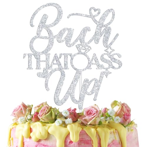 Bach That Ass Up Tortenaufsatz, Brautparty, Kuchendekoration, lustiger Junggesellinnenabschied, Hochzeit, Verlobung, Junggesellinnenabschied, Dekoration, silberner Glitzer Bach That Ass Up Tortenaufsatz, Brautparty, Kuchendekoration, lustiger Junggesellinnenabschied, Hochzeit, Verlobung, Junggesellinnenabschied, Dekoration, silberner Glitzer von RLXPT