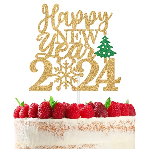 RLXPT Happy New Year 2024 Cake Topper, Cheers and Beers to New Year Eve Cake Decorations, Goodbye 2023 Hello 2024, Glittery Welcome New Year Party Decorations RLXPT Happy New Year 2024 Cake Topper, Cheers and Beers to New Year Eve Cake Decorations, Goodbye 2023 Hello 2024, Glittery Welcome New Year Party Decorations von RLXPT