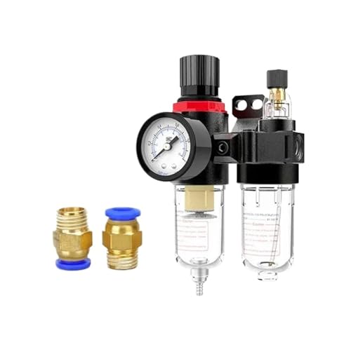 RLZQSGOT 1/5 Pcs AFC2000 G1/4 Luft Kompressor Öl Wasser Separator Luftfilter Druck Reduzierung Ventil for AFR2000 + AL2000(5 Sets,AFC2000+PC10-02x2) von RLZQSGOT