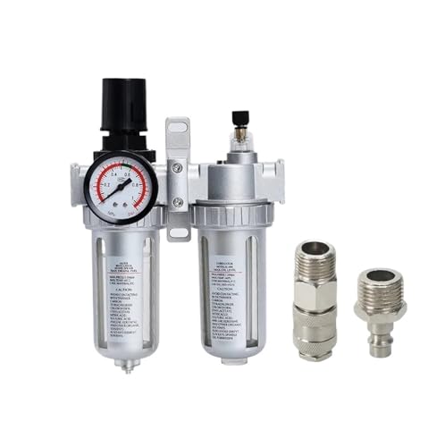 RLZQSGOT SFC400 1/2 SFC300 SFC200 1/4 Luftkompressor-Filterregler Öl-Wasser-Abscheider Dampfableiter Druckregelventil Pneumatisches Zubehör(1 Set,SFC-300 w EU30) von RLZQSGOT