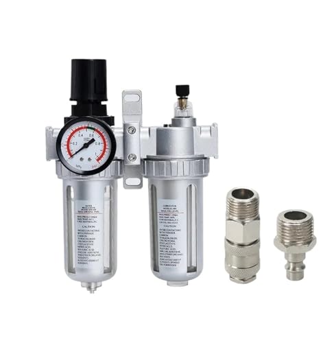 RLZQSGOT SFC400 1/2 SFC300 SFC200 1/4 Luftkompressor-Filterregler Öl-Wasser-Abscheider Dampfableiter Druckregelventil Pneumatisches Zubehör(5 Sets,SFC-200 w EU20) von RLZQSGOT