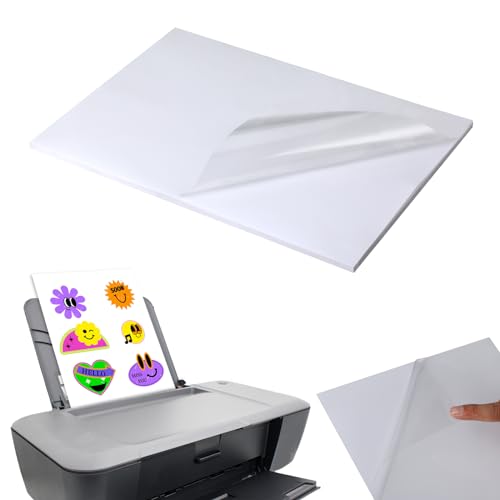 25er Set A4 transparentpapier bedruckbar, bedruckbare klebefolie transparent Folie für Laser & Tintenstrahldrucker, selbstklebende folie, Ideal zum Drucken von Postern, Fotos und mehr von RMIVEGLIA