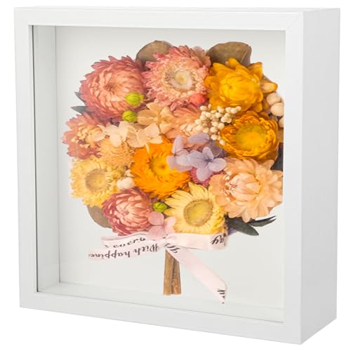 3D Bilderrahmen zum Befüllen, Tiefer 3DRahmen Objektrahmen aus Holz, Tiefer Bilderrahmen zum Befüllen 20x20 cm,Ideal zur Aufbewahrung von Andenken, Blumen, Hochzeitssträußen und Dekorationsobjekten. von RMIVEGLIA