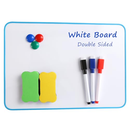 Magnetisches Mini Whiteboard Set - Magnetwand kinder im A4 Format (30 x 21 cm) inklusive trocken abwischbaren Stiften, Magnete und Radiergummi. Ideal für Kinder. von RMIVEGLIA
