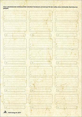 RNK 2817 - Aufklebeschilder 5er für Ahnentafeln, DIN A4, selbstklebend, 1 Stück von RNK - Verlag