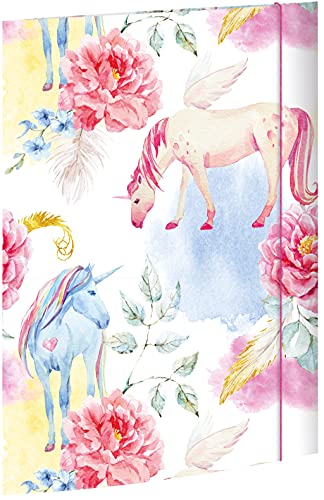 RNKVERLAG 45327 - Zeichenmappe Einhorn 310 x 440 mm DIN A3, mit Gummizugverschluss, 1 Stück von RNKVERLAG