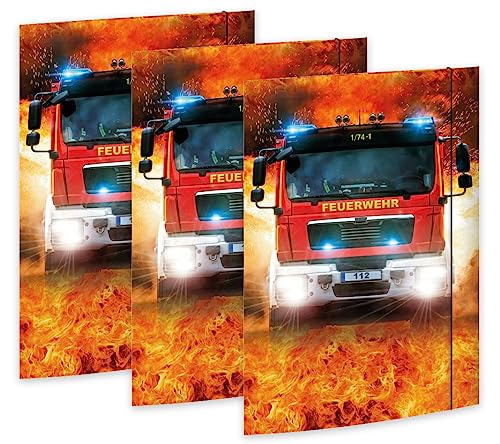 RNKVERLAG 45362-3 - Zeichenmappe On Fire 310 x 440 mm, 3 Stück, DIN A3, mit Gummizugverschluss von RNKVERLAG