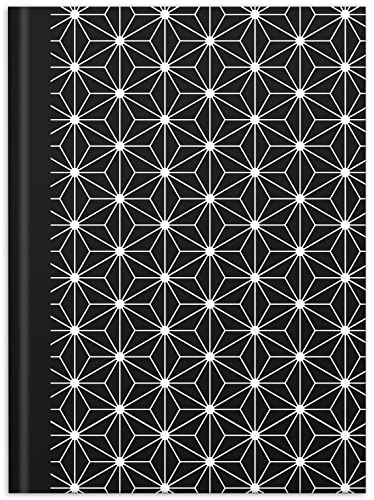 RNKVERLAG 46747 - Notizbuch „black & white Stars“ in DIN A5 dotted, mit 96 Blatt 70 g/m², 1 Stück von RNKVERLAG