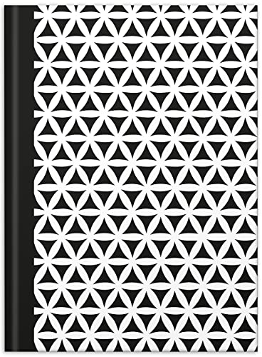 RNKVERLAG 46748 - Notizbuch „black & white Flowers“ in DIN A5 dotted, mit 96 Blatt 70 g/m², 1 Stück von RNKVERLAG