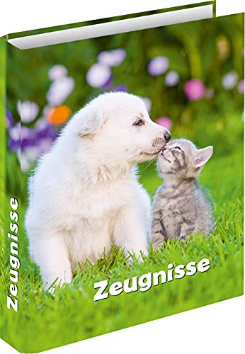 RNKVERLAG 46755 - Zeugnisringbuch Hund & Katze für DIN A4 Formate mit 4 Ring-Mechanik, 1 Stück von RNKVERLAG