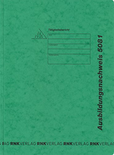 RNKVERLAG 5081 - Hefter im Format 220 x 310 mm für Ausbildungsnachweise, aus grünem Spezialkarton, 1 Stück von RNKVERLAG