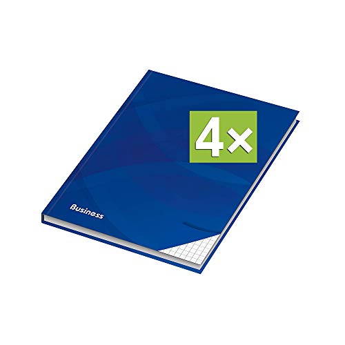 RNK - Verlag Notizbuch mit Hardcover-Einband, 96 Blatt, Notizheft, Tagebuch, Schreibbuch (4er Pack, A5 (Kariert)) von Faber-Castell