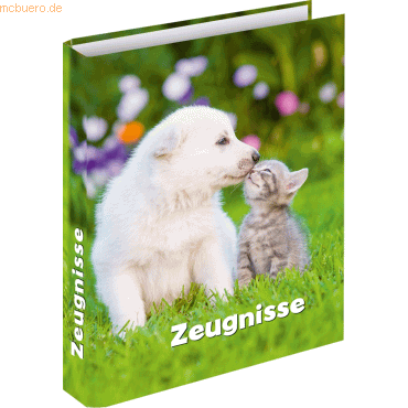 2 x RNK Zeugnisringbuch A4 4 Ringe 'Hund & Katze' von RNK