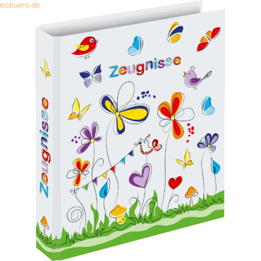 RNK Zeugnisringbuch 'Schmetterlinge' 4 Ringe A4 250x315mm von RNK