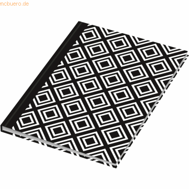 RNK Notizbuch 'black & white Rhombus' A5 dotted 96 Blatt von RNK